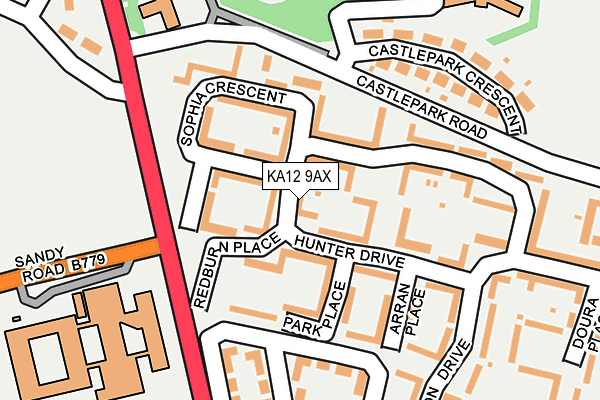 KA12 9AX map - OS OpenMap – Local (Ordnance Survey)