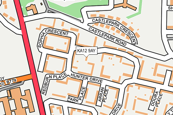 KA12 9AY map - OS OpenMap – Local (Ordnance Survey)