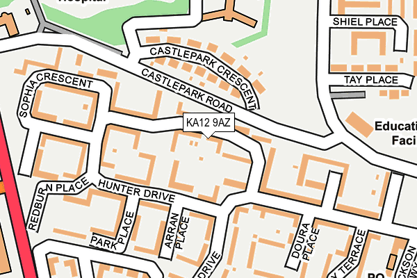 KA12 9AZ map - OS OpenMap – Local (Ordnance Survey)