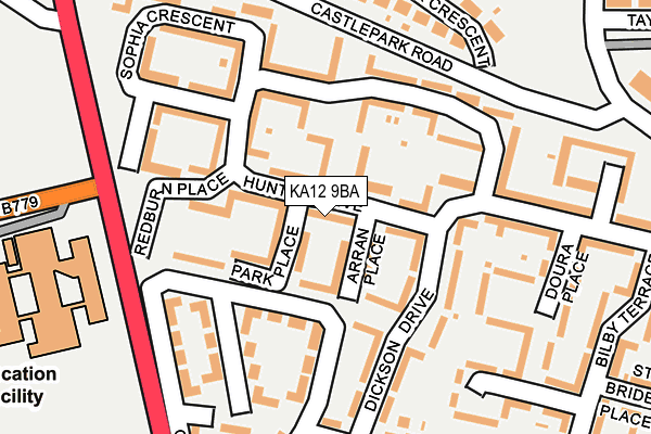 KA12 9BA map - OS OpenMap – Local (Ordnance Survey)