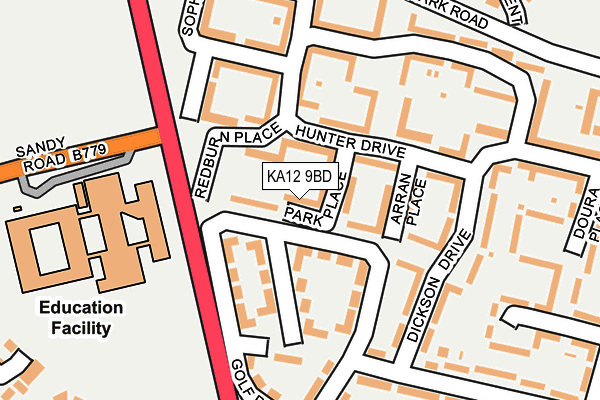 KA12 9BD map - OS OpenMap – Local (Ordnance Survey)
