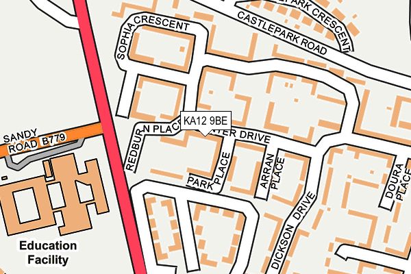 KA12 9BE map - OS OpenMap – Local (Ordnance Survey)