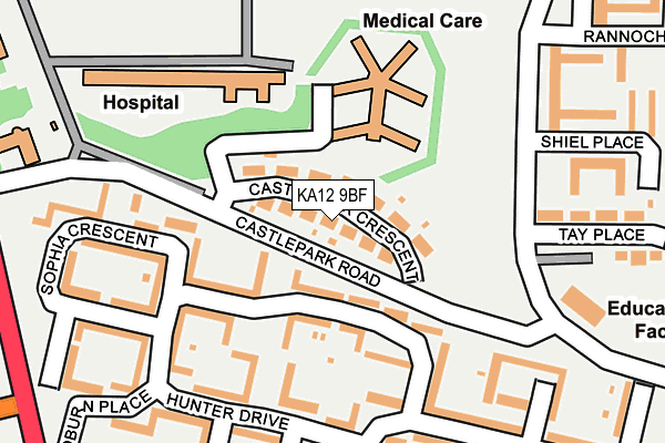 KA12 9BF map - OS OpenMap – Local (Ordnance Survey)