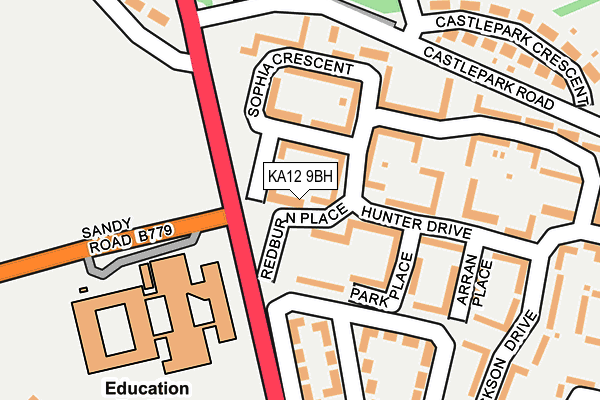 KA12 9BH map - OS OpenMap – Local (Ordnance Survey)