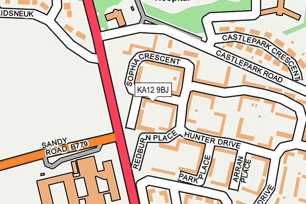 KA12 9BJ map - OS OpenMap – Local (Ordnance Survey)