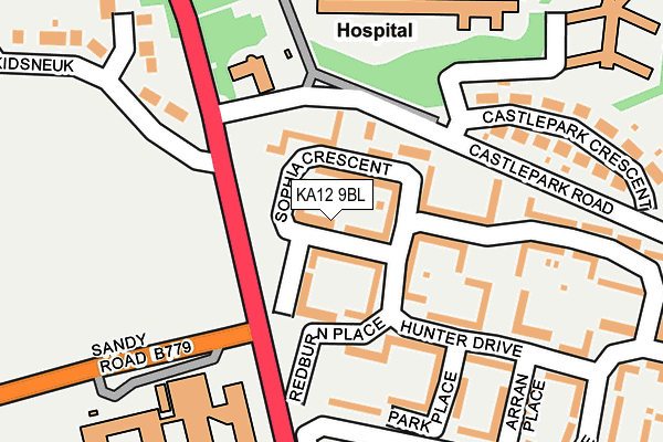 KA12 9BL map - OS OpenMap – Local (Ordnance Survey)