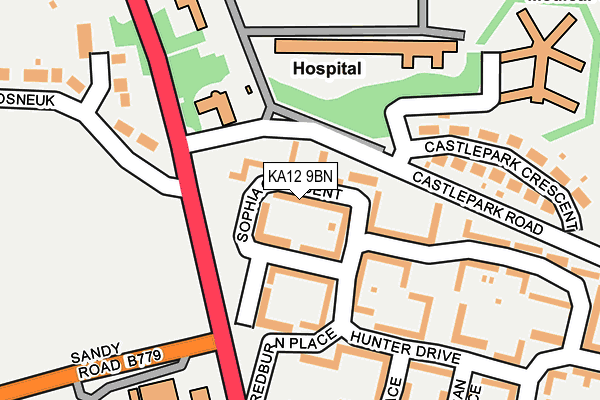 KA12 9BN map - OS OpenMap – Local (Ordnance Survey)