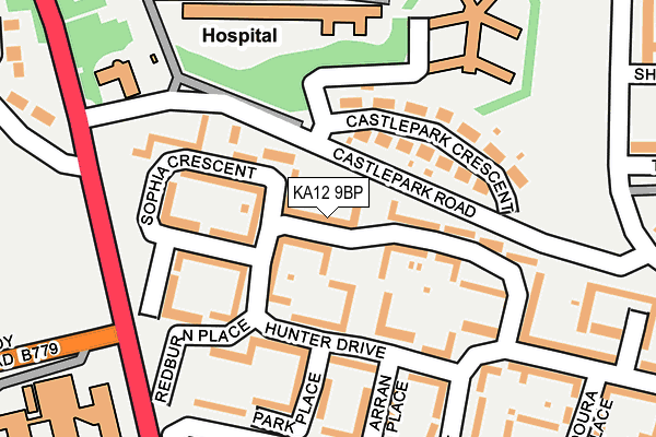 KA12 9BP map - OS OpenMap – Local (Ordnance Survey)