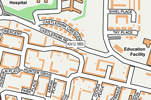 KA12 9BS map - OS OpenMap – Local (Ordnance Survey)