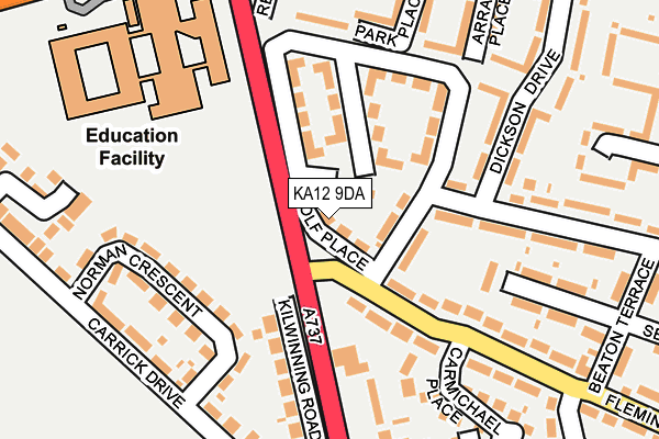 KA12 9DA map - OS OpenMap – Local (Ordnance Survey)