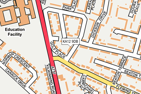 KA12 9DB map - OS OpenMap – Local (Ordnance Survey)