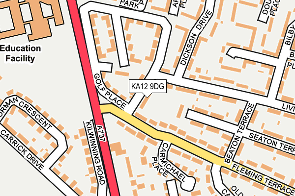 KA12 9DG map - OS OpenMap – Local (Ordnance Survey)