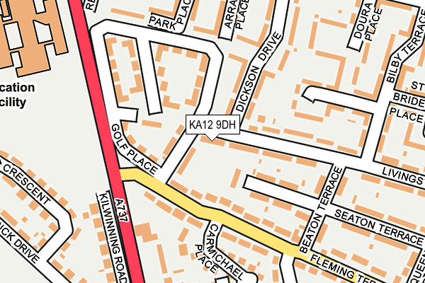 KA12 9DH map - OS OpenMap – Local (Ordnance Survey)
