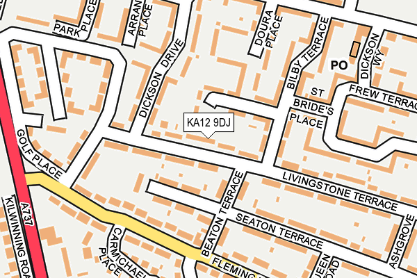 KA12 9DJ map - OS OpenMap – Local (Ordnance Survey)