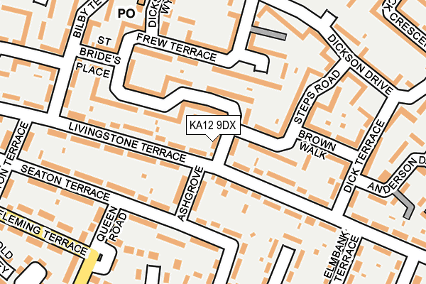 KA12 9DX map - OS OpenMap – Local (Ordnance Survey)