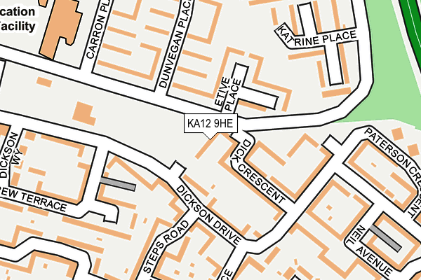 KA12 9HE map - OS OpenMap – Local (Ordnance Survey)