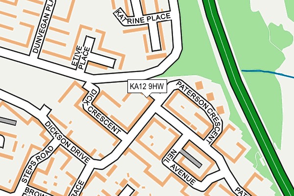 KA12 9HW map - OS OpenMap – Local (Ordnance Survey)