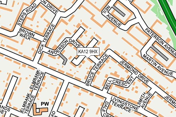 KA12 9HX map - OS OpenMap – Local (Ordnance Survey)