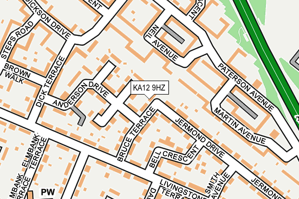 KA12 9HZ map - OS OpenMap – Local (Ordnance Survey)