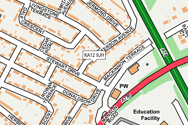 KA12 9JH map - OS OpenMap – Local (Ordnance Survey)