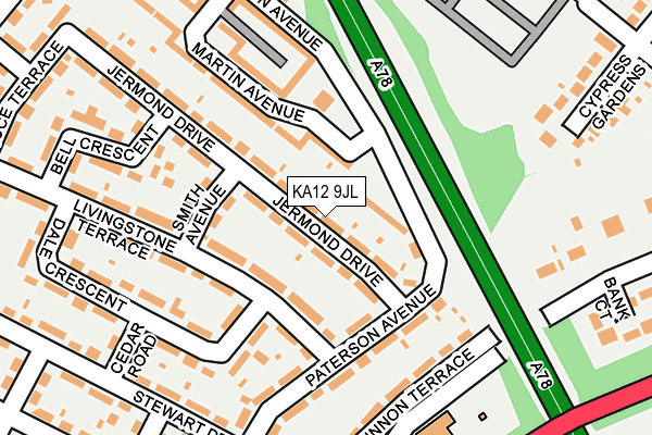 KA12 9JL map - OS OpenMap – Local (Ordnance Survey)