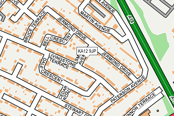 KA12 9JP map - OS OpenMap – Local (Ordnance Survey)