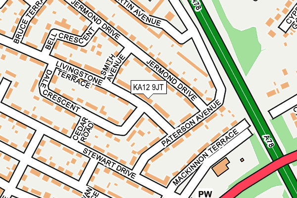 KA12 9JT map - OS OpenMap – Local (Ordnance Survey)