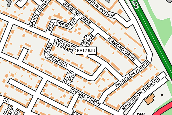 KA12 9JU map - OS OpenMap – Local (Ordnance Survey)