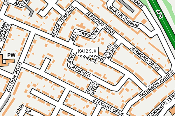 KA12 9JX map - OS OpenMap – Local (Ordnance Survey)