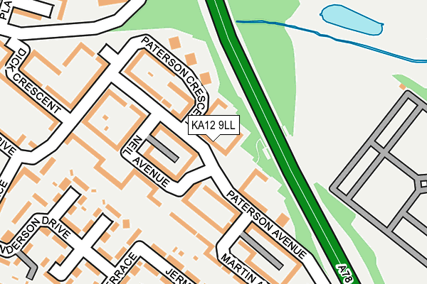 KA12 9LL map - OS OpenMap – Local (Ordnance Survey)
