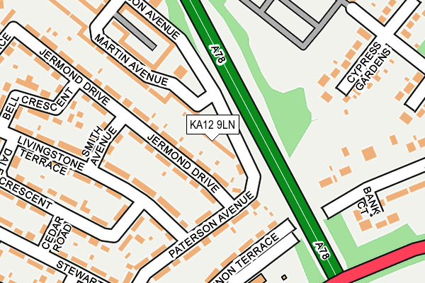 KA12 9LN map - OS OpenMap – Local (Ordnance Survey)