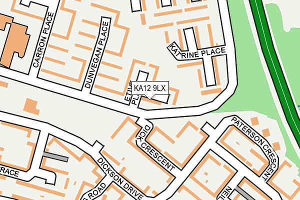 KA12 9LX map - OS OpenMap – Local (Ordnance Survey)