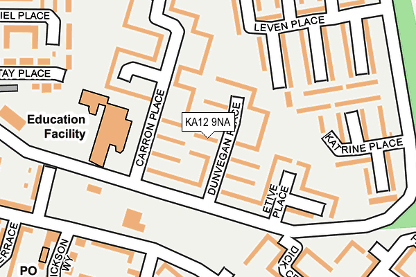 KA12 9NA map - OS OpenMap – Local (Ordnance Survey)