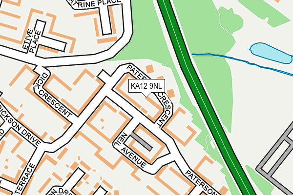 KA12 9NL map - OS OpenMap – Local (Ordnance Survey)