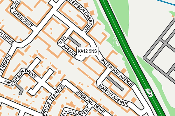 KA12 9NS map - OS OpenMap – Local (Ordnance Survey)