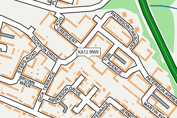 KA12 9NW map - OS OpenMap – Local (Ordnance Survey)