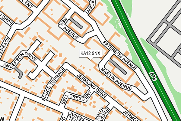 KA12 9NX map - OS OpenMap – Local (Ordnance Survey)