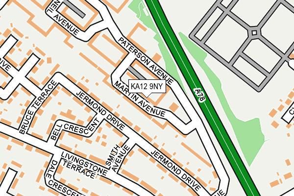 KA12 9NY map - OS OpenMap – Local (Ordnance Survey)