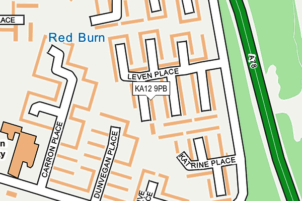 KA12 9PB map - OS OpenMap – Local (Ordnance Survey)