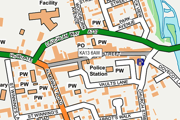 KA13 6AW map - OS OpenMap – Local (Ordnance Survey)