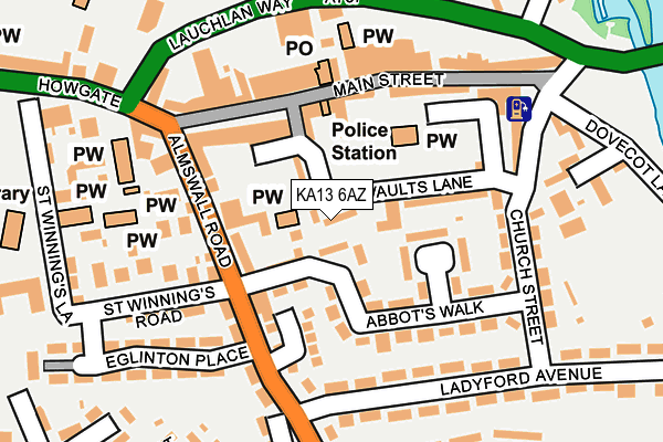 KA13 6AZ map - OS OpenMap – Local (Ordnance Survey)