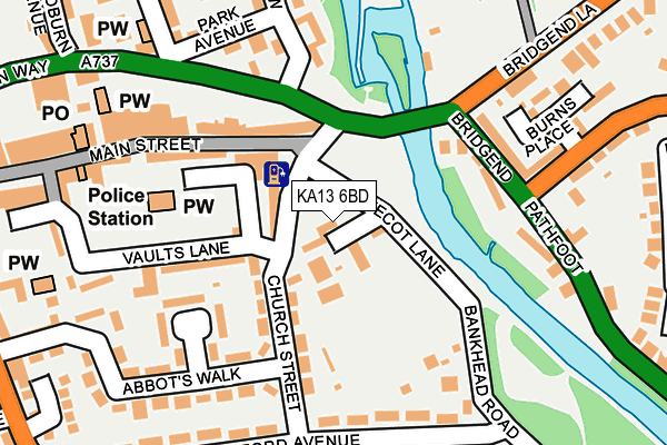 KA13 6BD map - OS OpenMap – Local (Ordnance Survey)