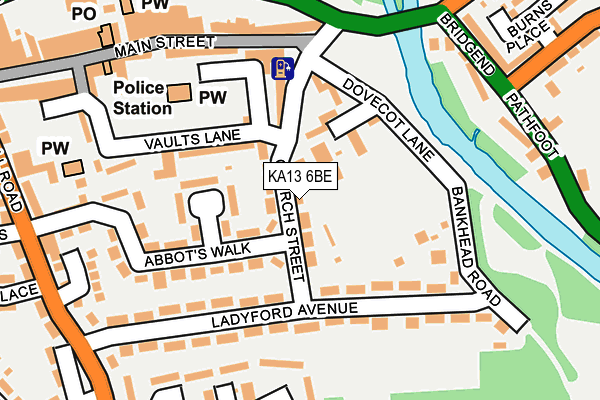 KA13 6BE map - OS OpenMap – Local (Ordnance Survey)