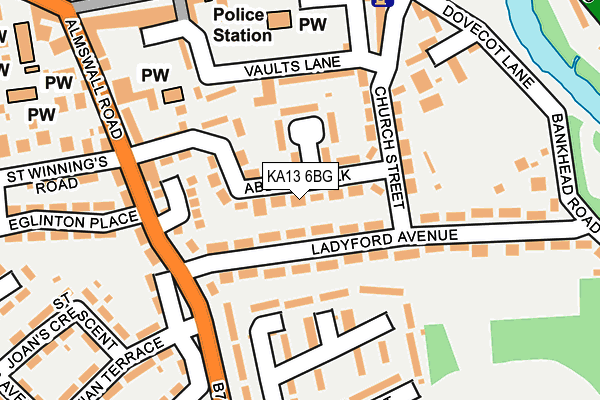 KA13 6BG map - OS OpenMap – Local (Ordnance Survey)