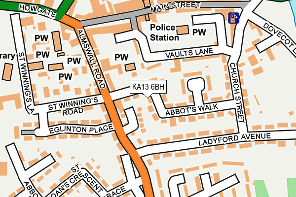 KA13 6BH map - OS OpenMap – Local (Ordnance Survey)