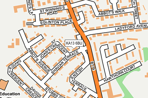 KA13 6BU map - OS OpenMap – Local (Ordnance Survey)