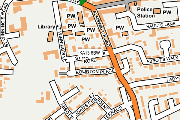 KA13 6BW map - OS OpenMap – Local (Ordnance Survey)