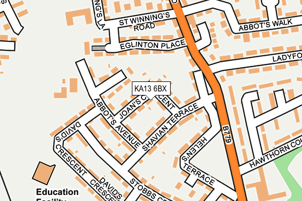 KA13 6BX map - OS OpenMap – Local (Ordnance Survey)