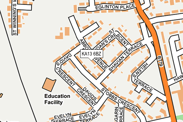 KA13 6BZ map - OS OpenMap – Local (Ordnance Survey)