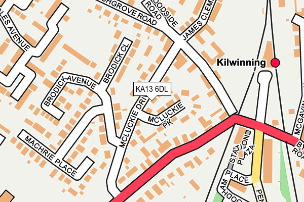 KA13 6DL map - OS OpenMap – Local (Ordnance Survey)